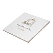 einfaches minimales Muttertags-Monogramm goldgrau Fliese (Seite)