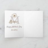 einfaches minimales Muttertagsmonogramm golden gra Karte (Innenseite)