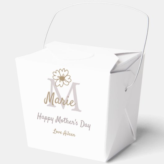einfaches minimales Muttertagsmonogramm goldgrau f Geschenkschachtel (Vorderseite)