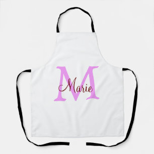 einfaches minimales Namenmonogramm rosa rot Schürze