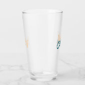 einfaches minimales Namensmonogramm orange blau fe Glas (Rechts)