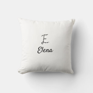 Einfaches minimales schwarzes Monogramm Buchstabe Kissen