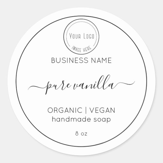 Einfaches, minimales Seifenetikett Runder Aufkleber (Vorderseite)