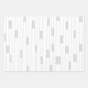 Einfaches, minimales und modernes Zeilengrafisches Geschenkpapier Set