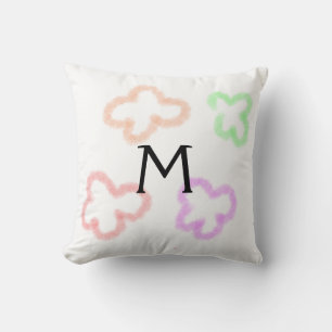 Einfaches minimales Wasserfarben-Monogramm fügt Ih Kissen