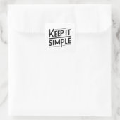 Einfaches Minimales Zitatdesign Quadratischer Aufkleber (Tasche)