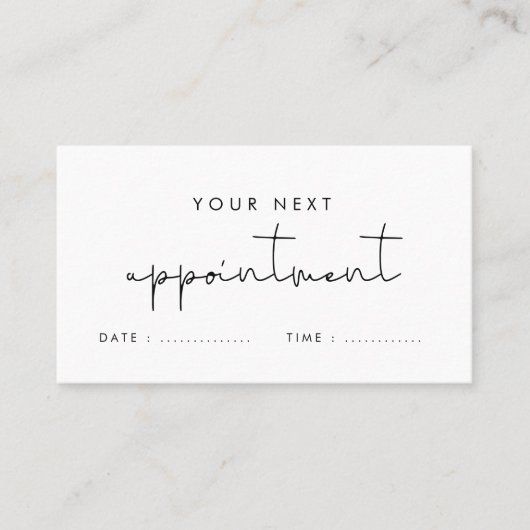 Einfaches Minimalgeschäft Terminkarte (Vorderseite)