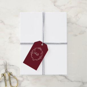 Einfaches minimalist elegantes burgunderfarbenes M Geschenkanhänger