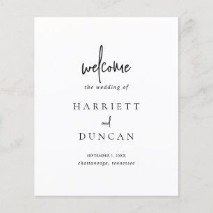 Einfaches minimalist elegantes Hochzeitsprogramm z