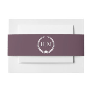 Einfaches minimalist Pflaumen-Purple-Monogramm Einladungsbanderole