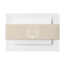 Einfaches minimalist warmes Sand-Monogramm