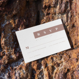 Einfaches Minimalistisch Brown Elegant RSVP Karte