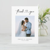 Einfaches Minimalistisch-Chic-Foto für Hochzeiten Dankeskarte (Stehend Vorderseite)