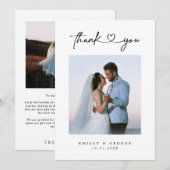 Einfaches Minimalistisch-Chic-Foto für Hochzeiten Dankeskarte (Vorne/Hinten)