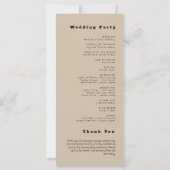 Einfaches Minimalistisch Dark Vanilla Hochzeitspro (Rückseite)