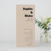 Einfaches Minimalistisch Dark Vanilla Hochzeitspro (Stehend Vorderseite)