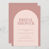 Einfaches Minimalistisch Dusty Rose Arch Brautpart Einladung (Vorne/Hinten)