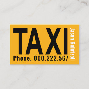 Einfaches Minimalistisch-Gelbes Taxi Visitenkarte