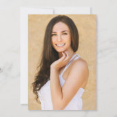 Einfaches Minimalistisch|Gold Foto Frame Brautpart Einladung (Rückseite)