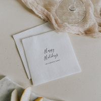 Einfaches Minimalistisch Happy Holidays Napkins