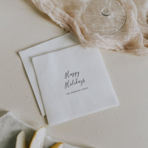 Einfaches Minimalistisch Happy Holidays Napkins