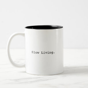 Einfaches Minimalistisch langes Leben Zweifarbige Tasse