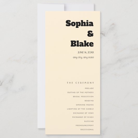 Einfaches Minimalistisch-Light-Orange-Hochzeitspro (Vorderseite)