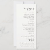 Einfaches Minimalistisch-off-White-Wedding-Program (Rückseite)