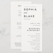 Einfaches Minimalistisch-off-White-Wedding-Program (Vorne/Hinten)