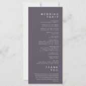 Einfaches Minimalistisch-Rauch-Grau-Hochzeitsprogr (Rückseite)