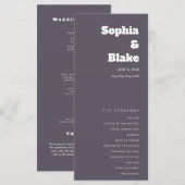 Einfaches Minimalistisch-Rauch-Grau-Hochzeitsprogr (Vorne/Hinten)