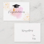 Einfaches, minimalistisch rosa, goldfarbenes Funke Mitteilungskarte (Vorne/Hinten)