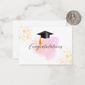 Einfaches, minimalistisch rosa, goldfarbenes Funke Mitteilungskarte (Vorderseite/Rückseite Beispiel)