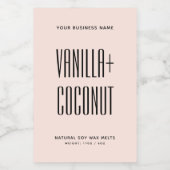 Einfaches, minimalistisch-rosa Sojabohnenlabel Lebensmitteletikett (Einzelnes Label)