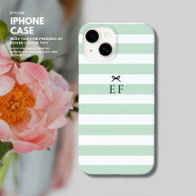 Einfaches Minimalistisch-Sage-Green Strip-Bow-Mono