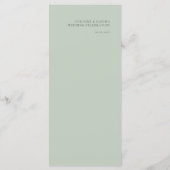 Einfaches Minimalistisch Sage Wedding Menu Menükarte (Rückseite)