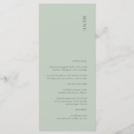 Einfaches Minimalistisch Sage Wedding Menu Menükarte