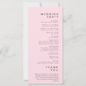 Einfaches Minimalistisch-Soft-Pink-Hochzeitsprogra (Rückseite)