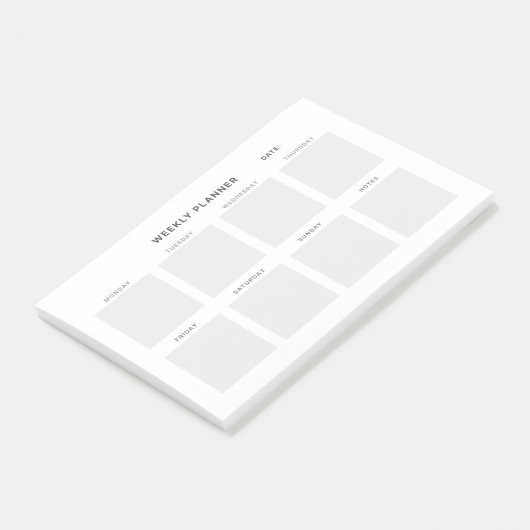 Einfaches Minimalistisch Weekly-Planner Post-it Klebezettel (angewinkelt)
