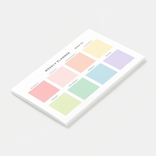 Einfaches Minimalistisch Weekly-Planner Post-it Klebezettel (angewinkelt)