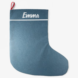 Einfaches Minimalistischer Name-Skript Blau Großer Weihnachtsstrumpf