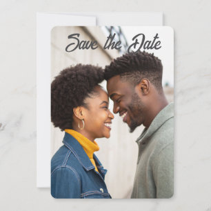 Einfaches Minimalistischer Vorname Schwarzes Paar Save The Date