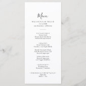 Einfaches Minimalistisches Abendessen Menükarte (Vorderseite)