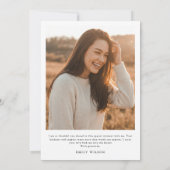 Einfaches minimalistisches Abschlussfoto-Script Ab Dankeskarte (Rückseite)