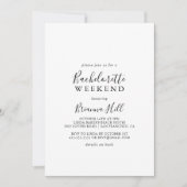 Einfaches Minimalistisches Bachelorette Wochenende Einladung (Vorderseite)