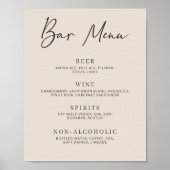 Einfaches Minimalistisches Bar Menu auf der Herbst Poster (Vorne)