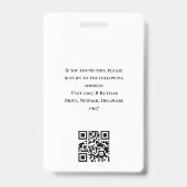 Einfaches Minimalistisches Beige Business Employee Ausweis (Back)