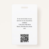 Einfaches Minimalistisches Beige Business Employee Ausweis (Rückseite)