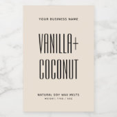 Einfaches, minimalistisches Beige-Sojasonwachs-Lab Lebensmitteletikett (Einzelnes Label)