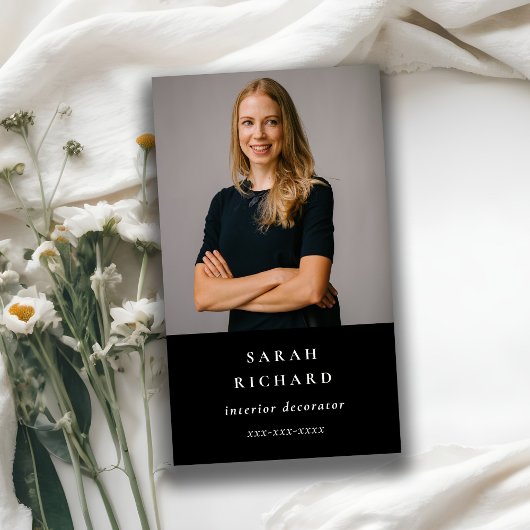 Einfaches Minimalistisches Berufliches Foto Visitenkarte